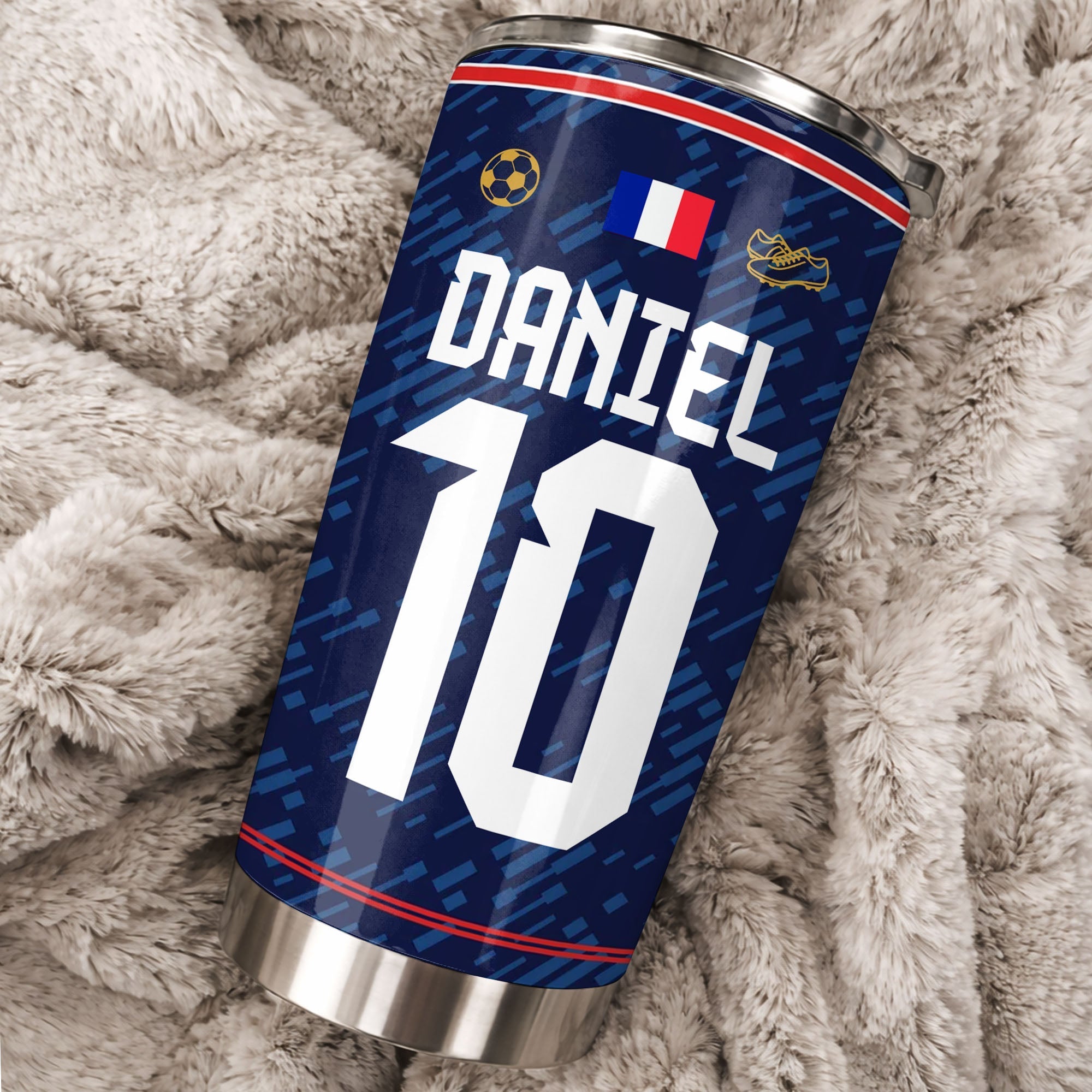 Personalized Soccer Fan Tumbler 20oz Custom Name Gift