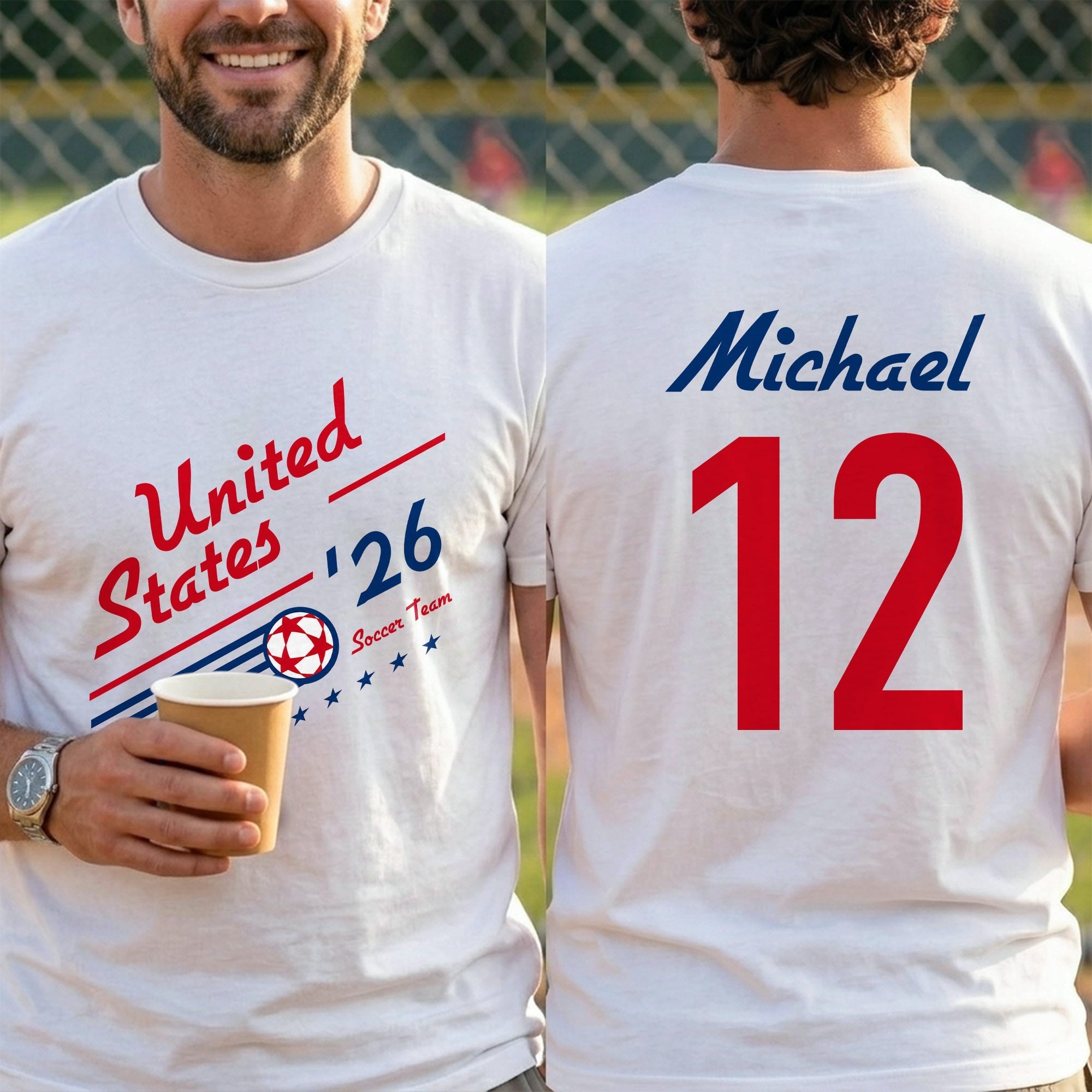 Personalized US Soccer Team T-Shirt Custom Sports Apparel Gift