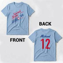 Load image into Gallery viewer, Personalized US Soccer Team T-Shirt Custom Sports Apparel Gift
