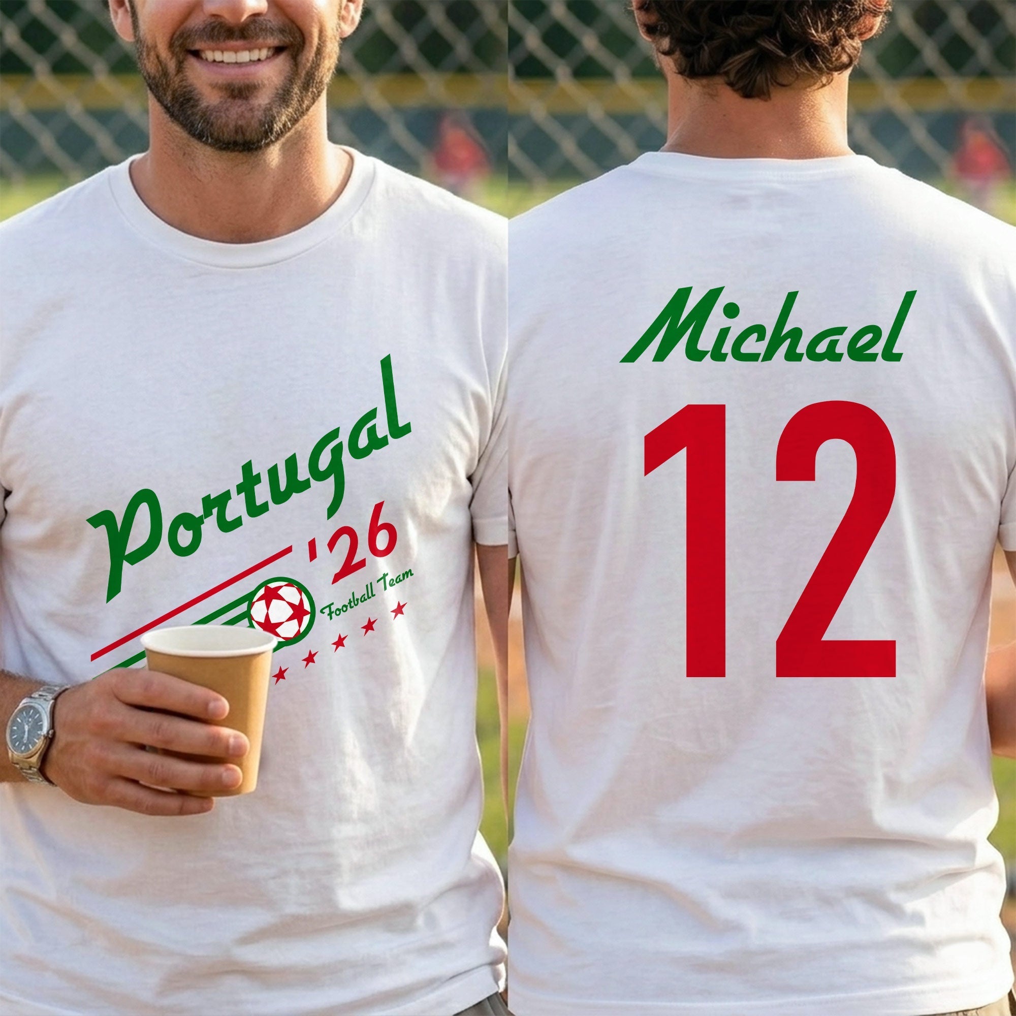 Personalized Portugal Football Team T-Shirt Custom Name Gift