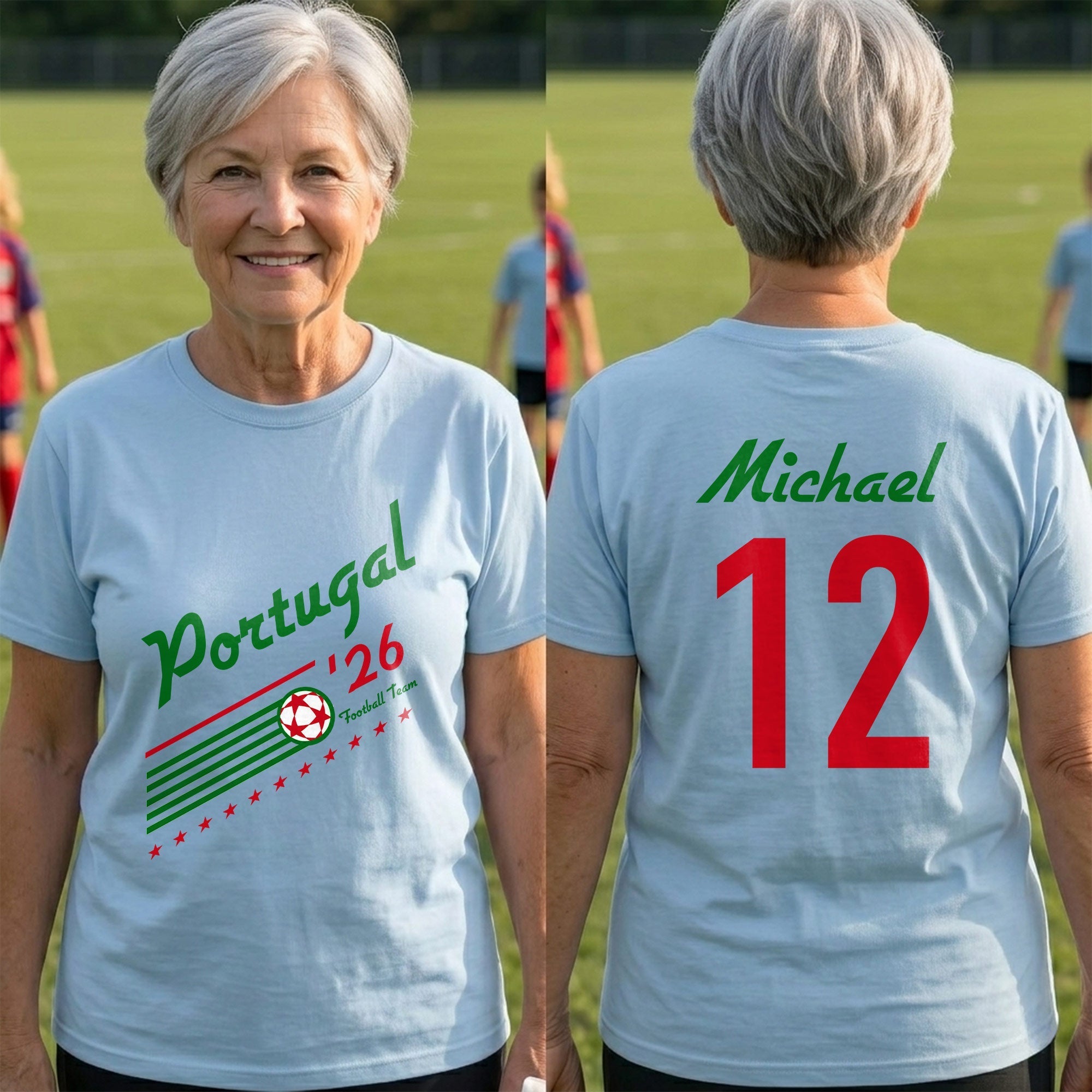 Personalized Portugal Football Team T-Shirt Custom Name Gift