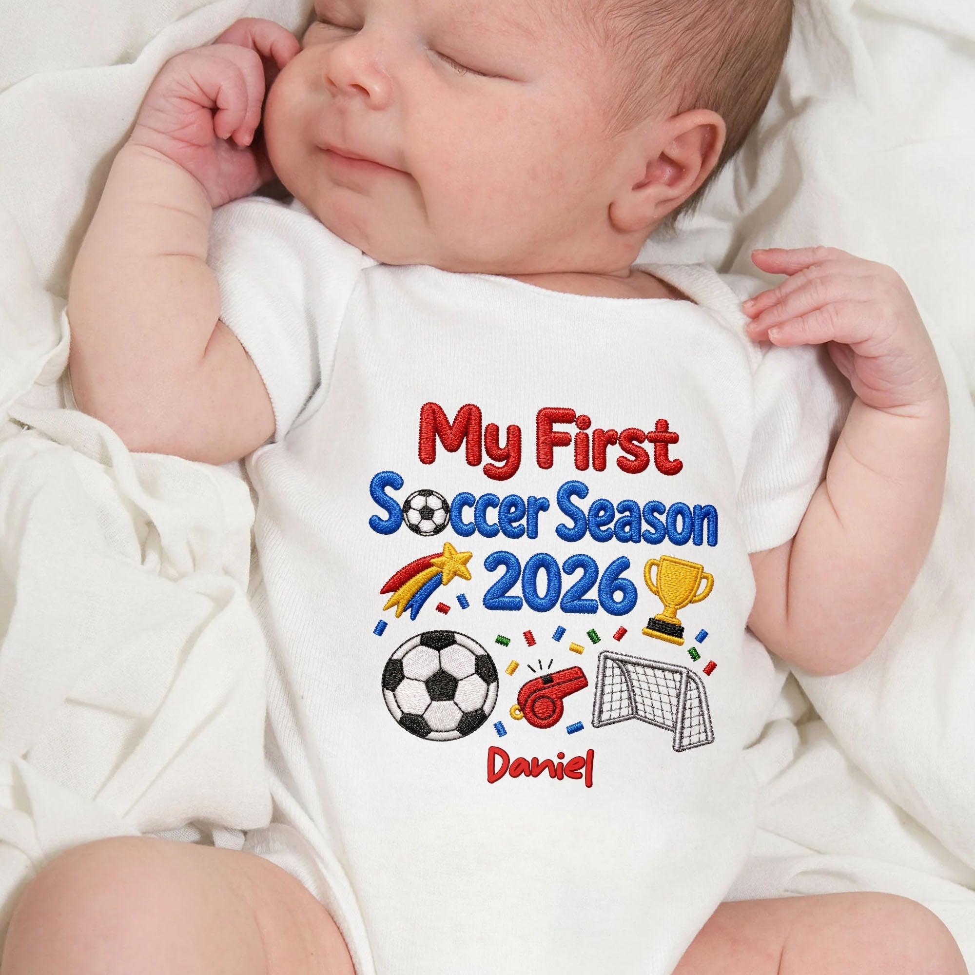 Personalized Custom Baby Onesie First Soccer Season Gift