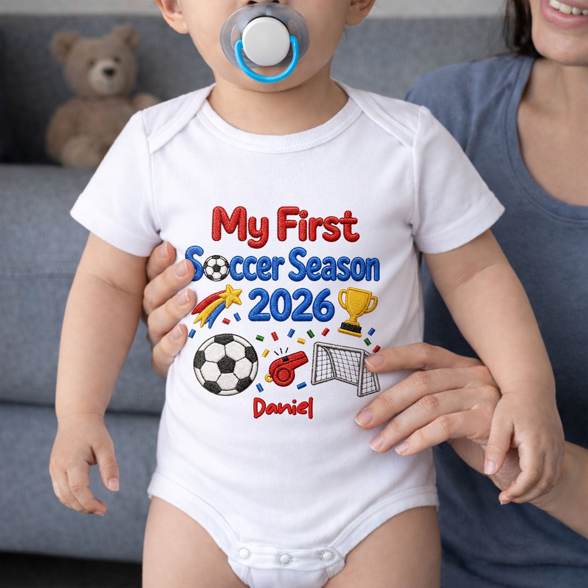 Personalized Custom Baby Onesie First Soccer Season Gift