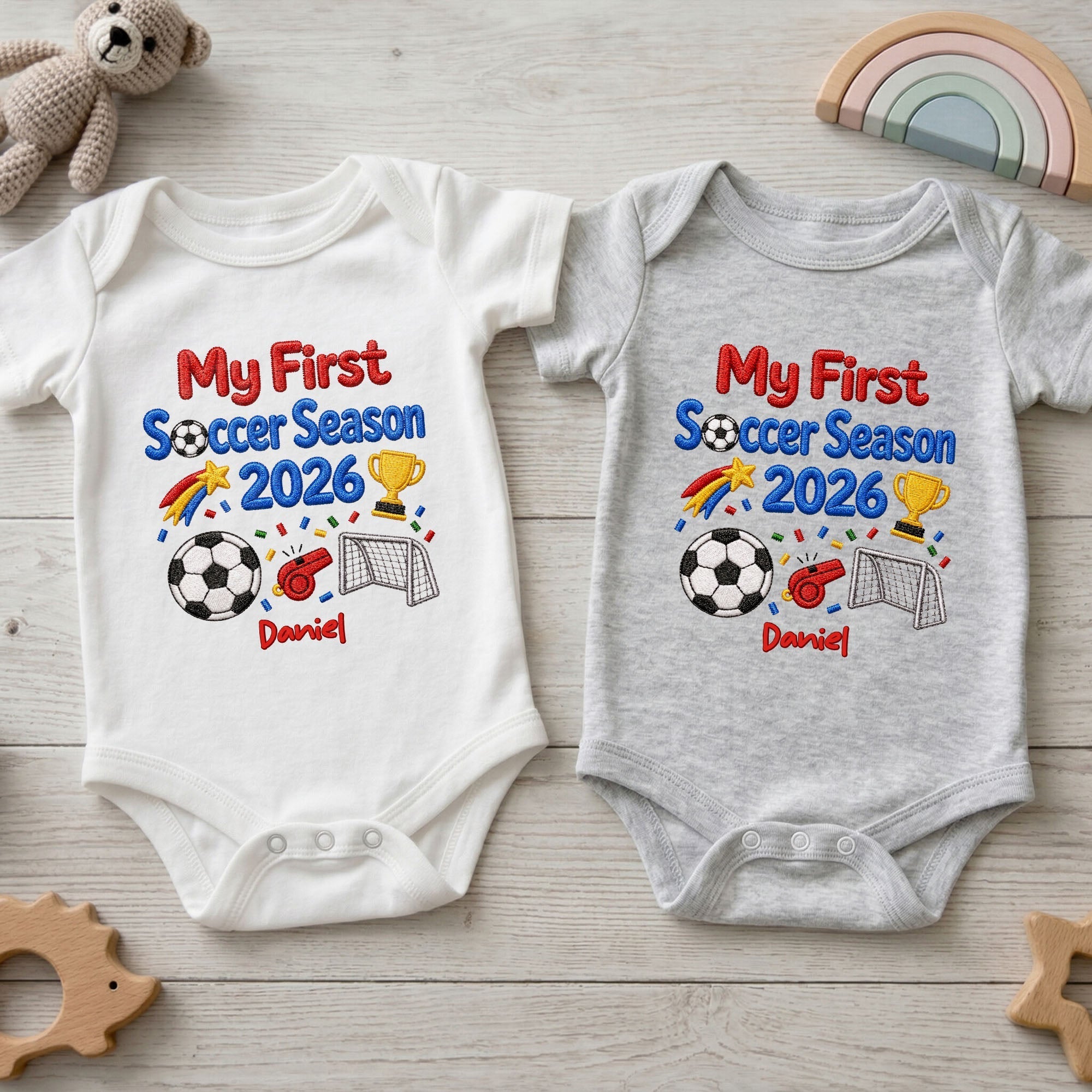 Personalized Custom Baby Onesie First Soccer Season Gift