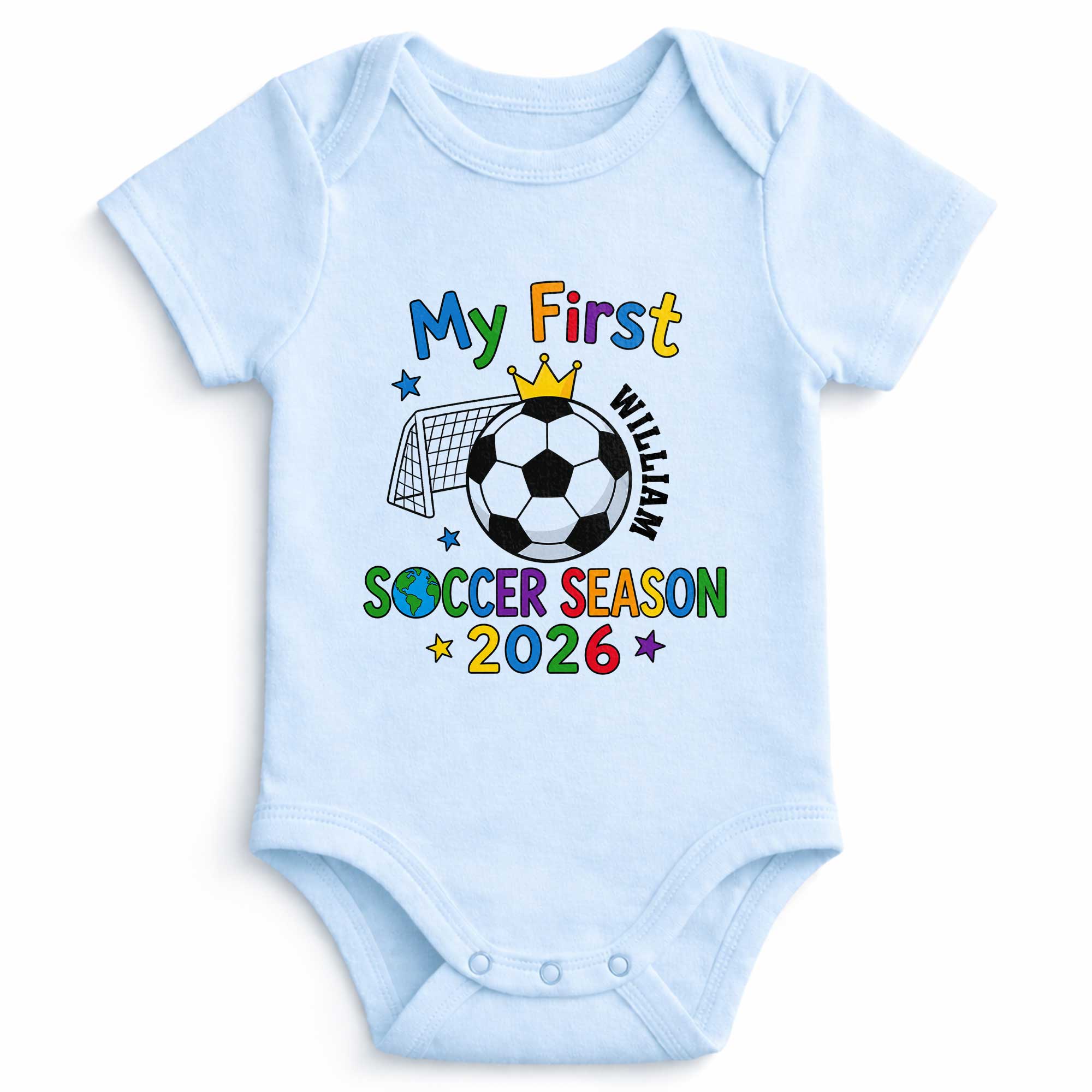 Personalized Baby Onesie Custom Name Soccer Season Gift