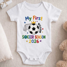 Load image into Gallery viewer, Personalized Baby Onesie Custom Name for Little Athletes Soccer Gift
