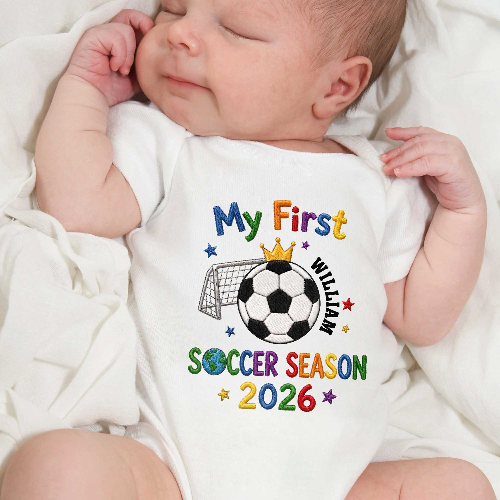 Personalized Baby Onesie Custom Name for Little Athletes Soccer Gift