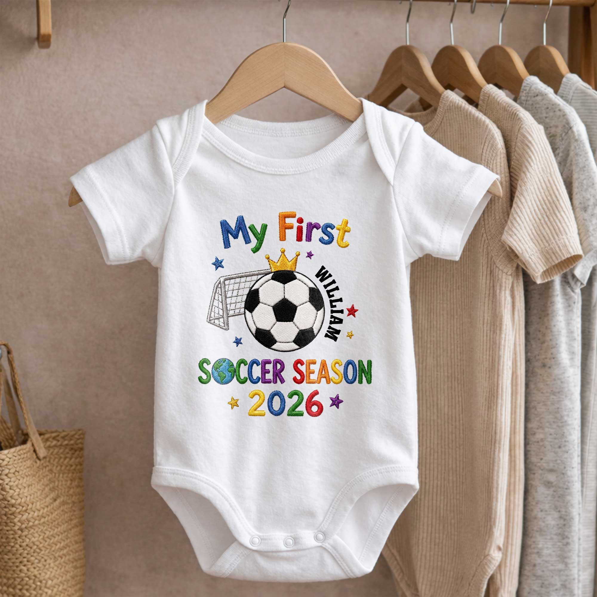 Personalized Baby Onesie Custom Name for Little Athletes Soccer Gift