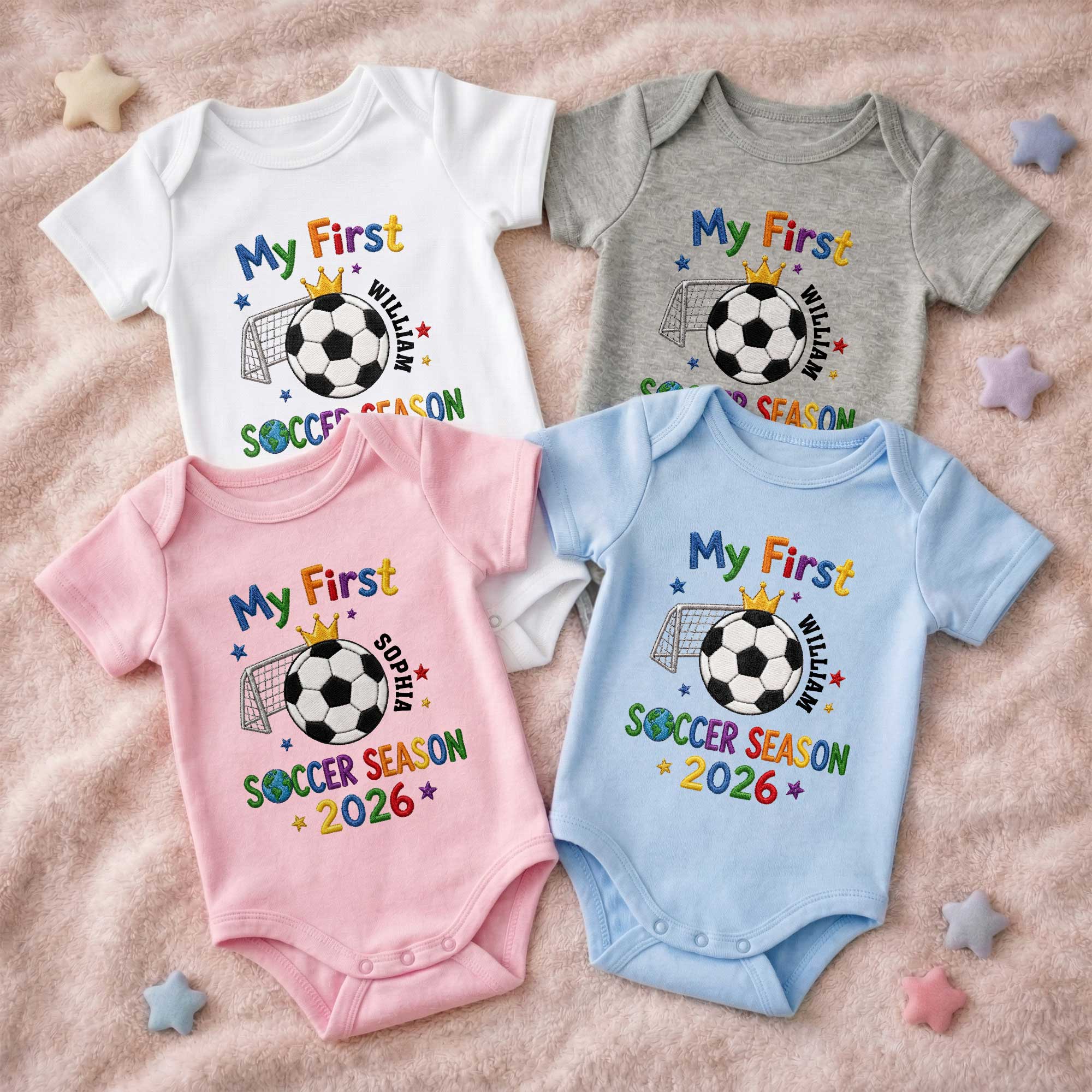 Personalized Baby Onesie Custom Name for Little Athletes Soccer Gift