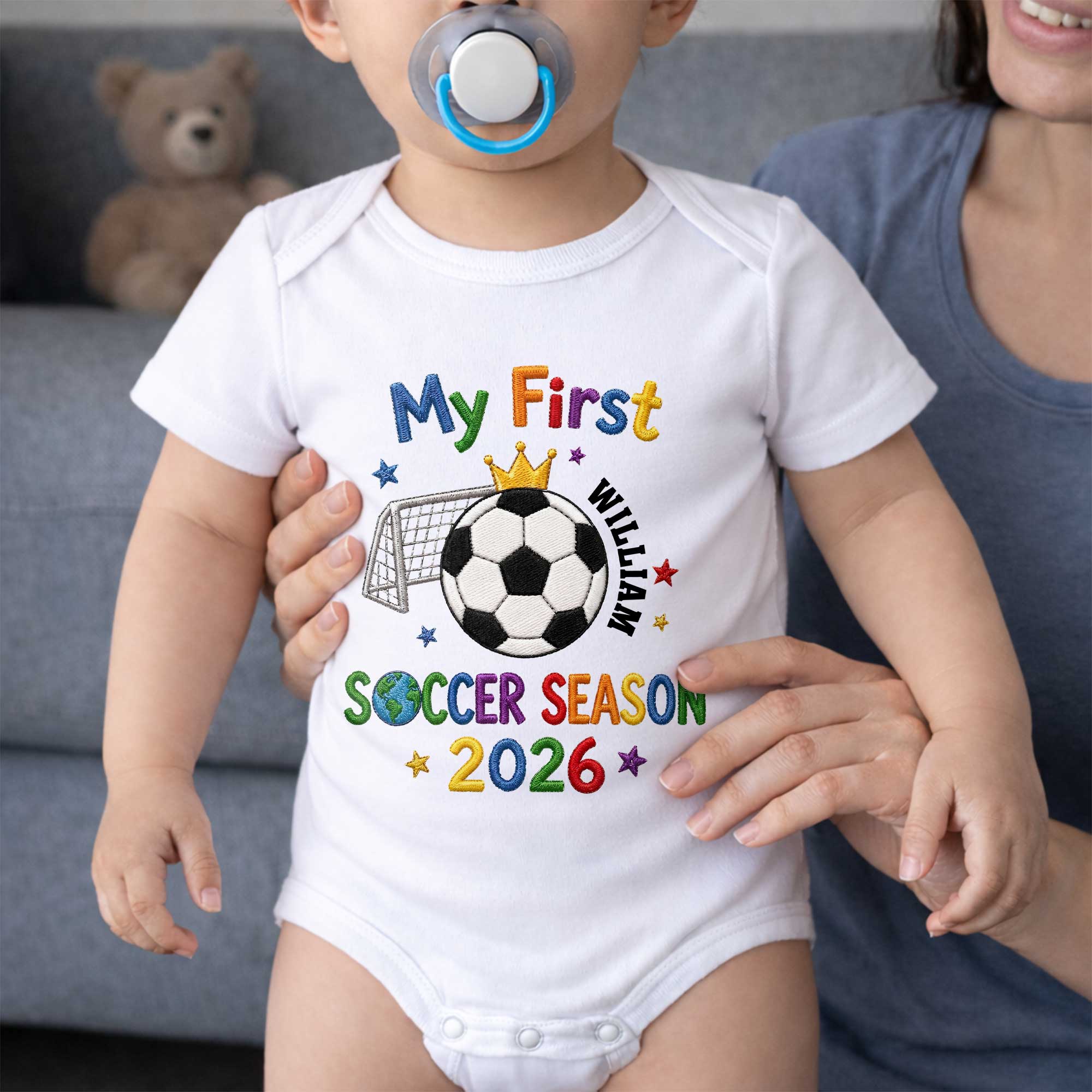 Personalized Baby Onesie Custom Name for Little Athletes Soccer Gift