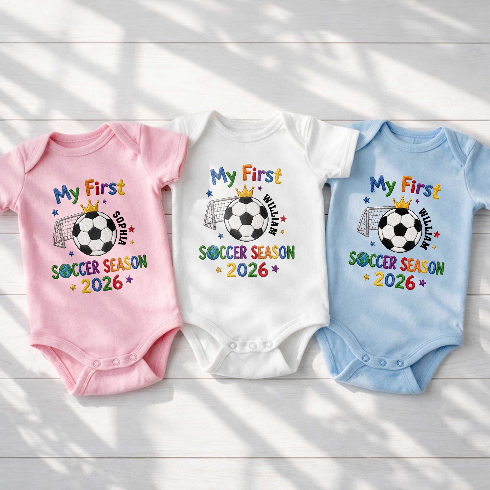 Personalized Baby Onesie Custom Name for Little Athletes Soccer Gift