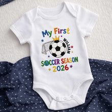 Load image into Gallery viewer, Personalized Baby Onesie Custom Name for Little Athletes Soccer Gift
