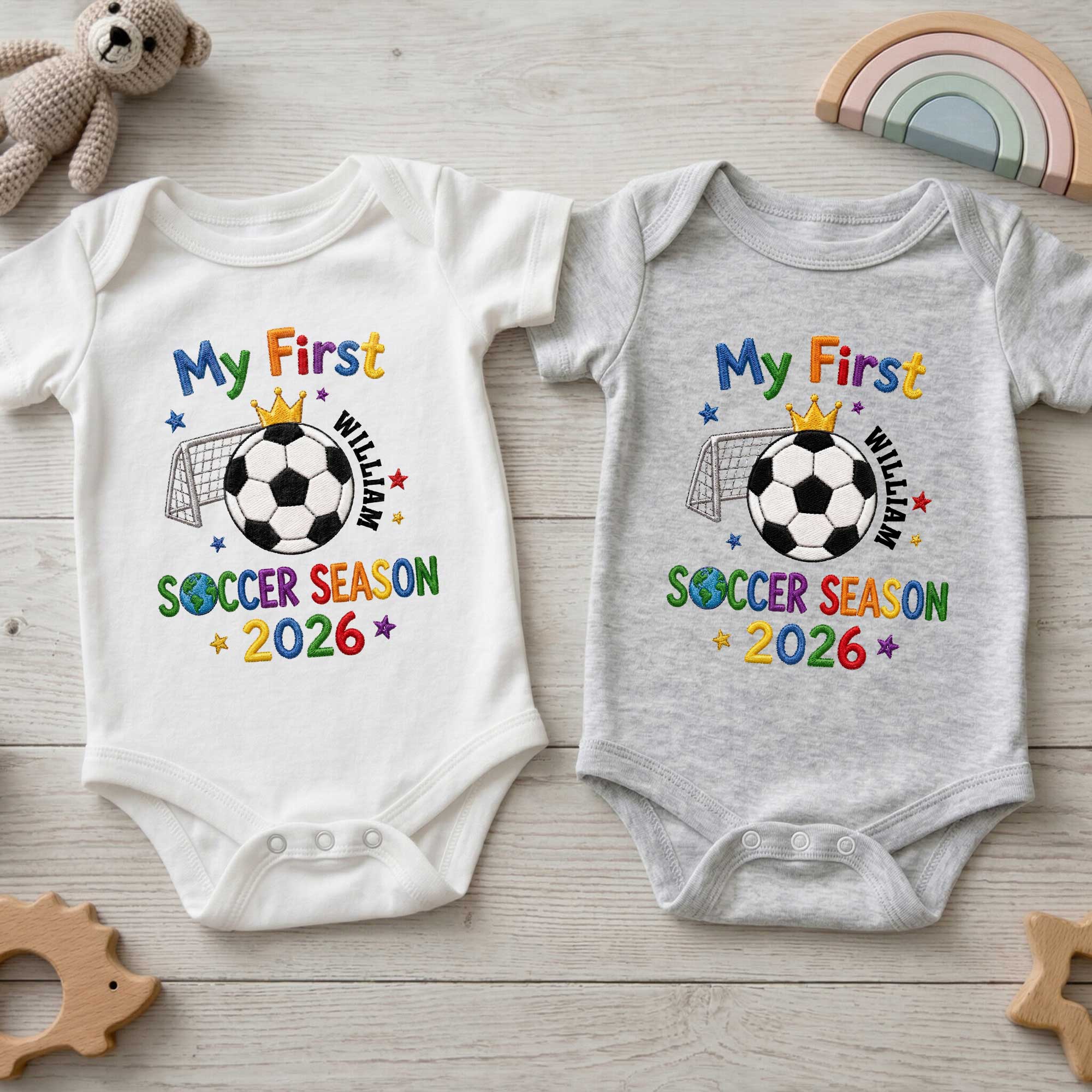 Personalized Baby Onesie Custom Name for Little Athletes Soccer Gift