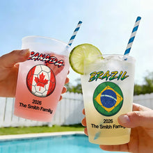 Load image into Gallery viewer, Personalized Frosted Soccer Cups Custom Name Gift for Family
