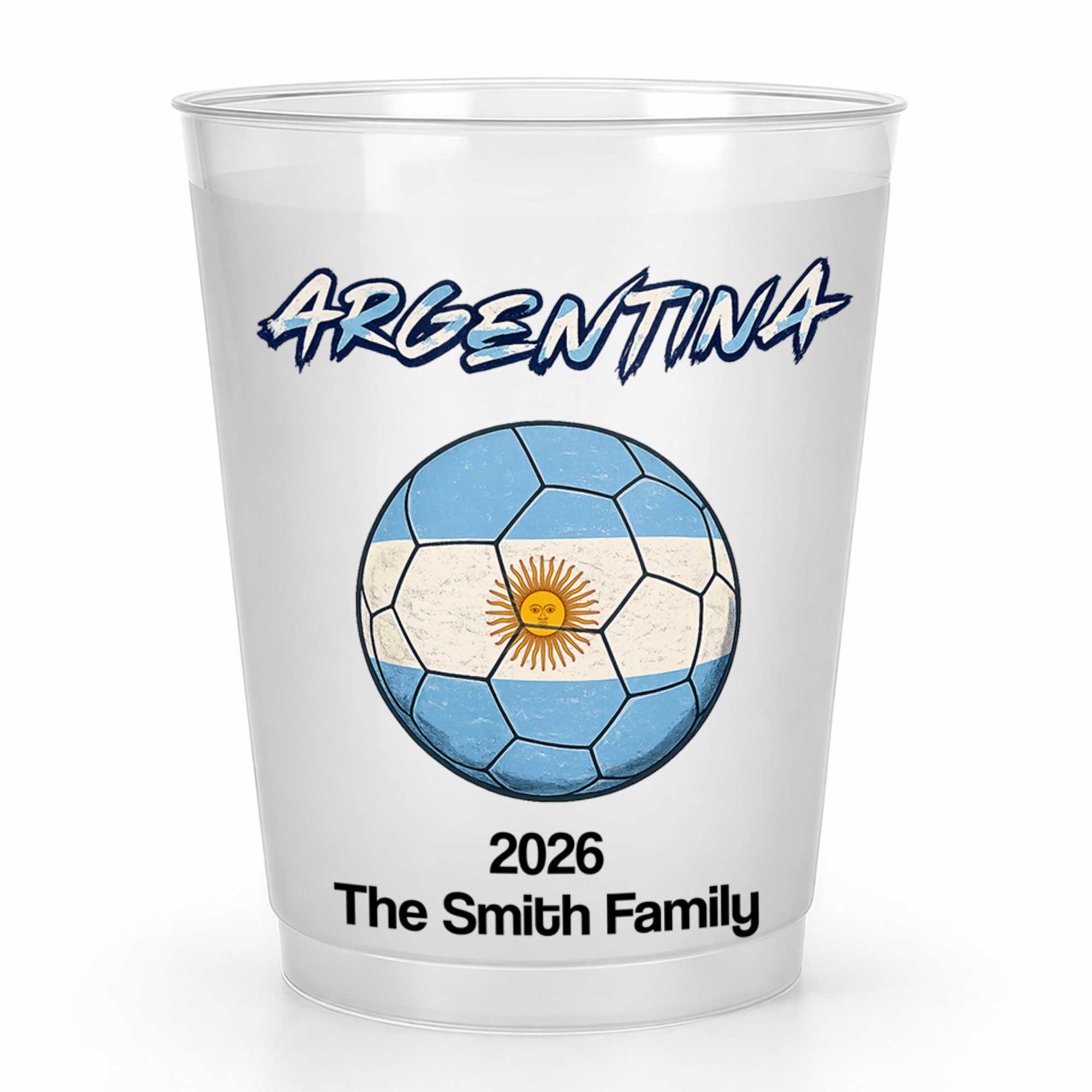 Personalized Frosted Soccer Cups Custom Name Gift for Family