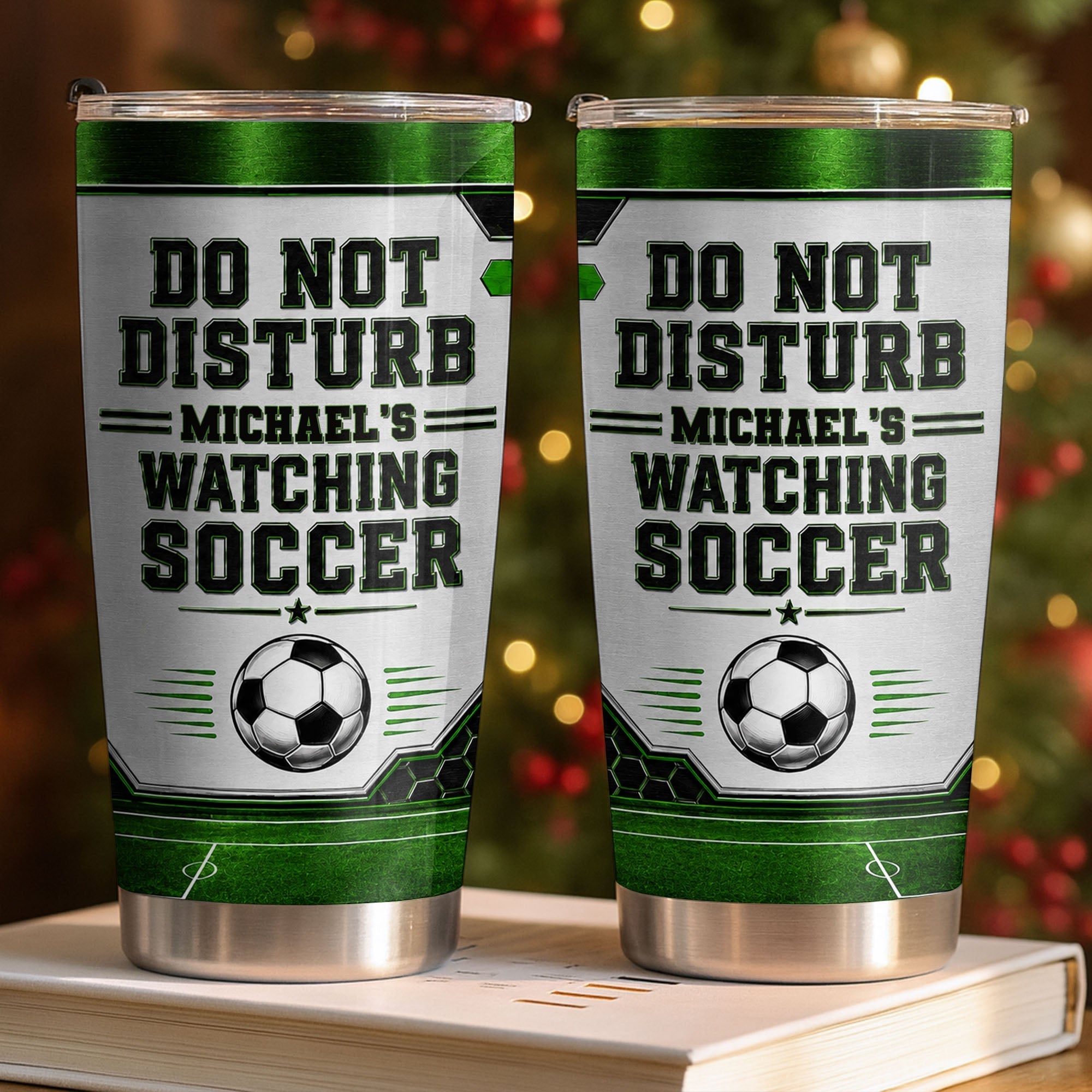 Personalized Soccer Insulated Tumbler Custom Name Gift for Dad