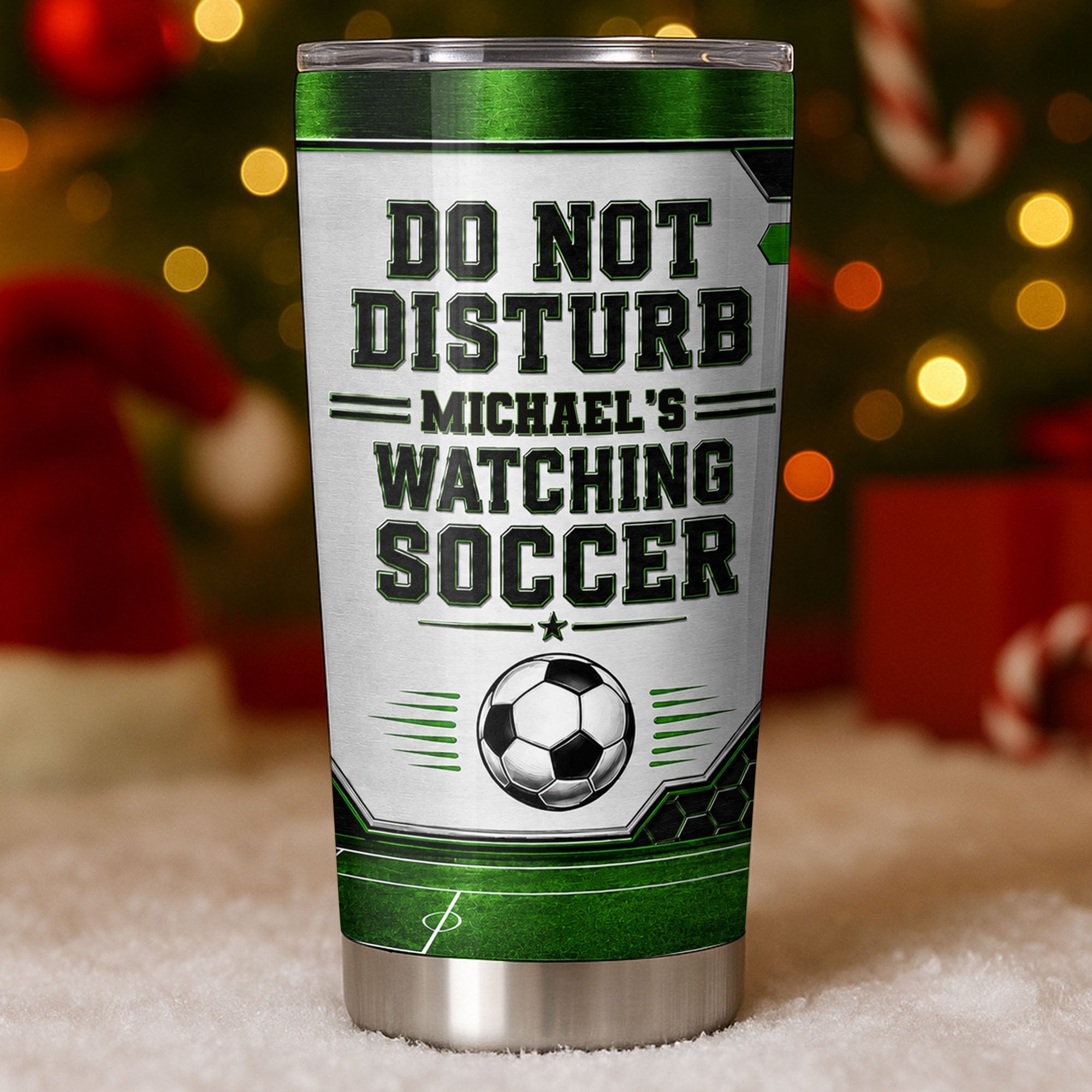 Personalized Soccer Insulated Tumbler Custom Name Gift for Dad
