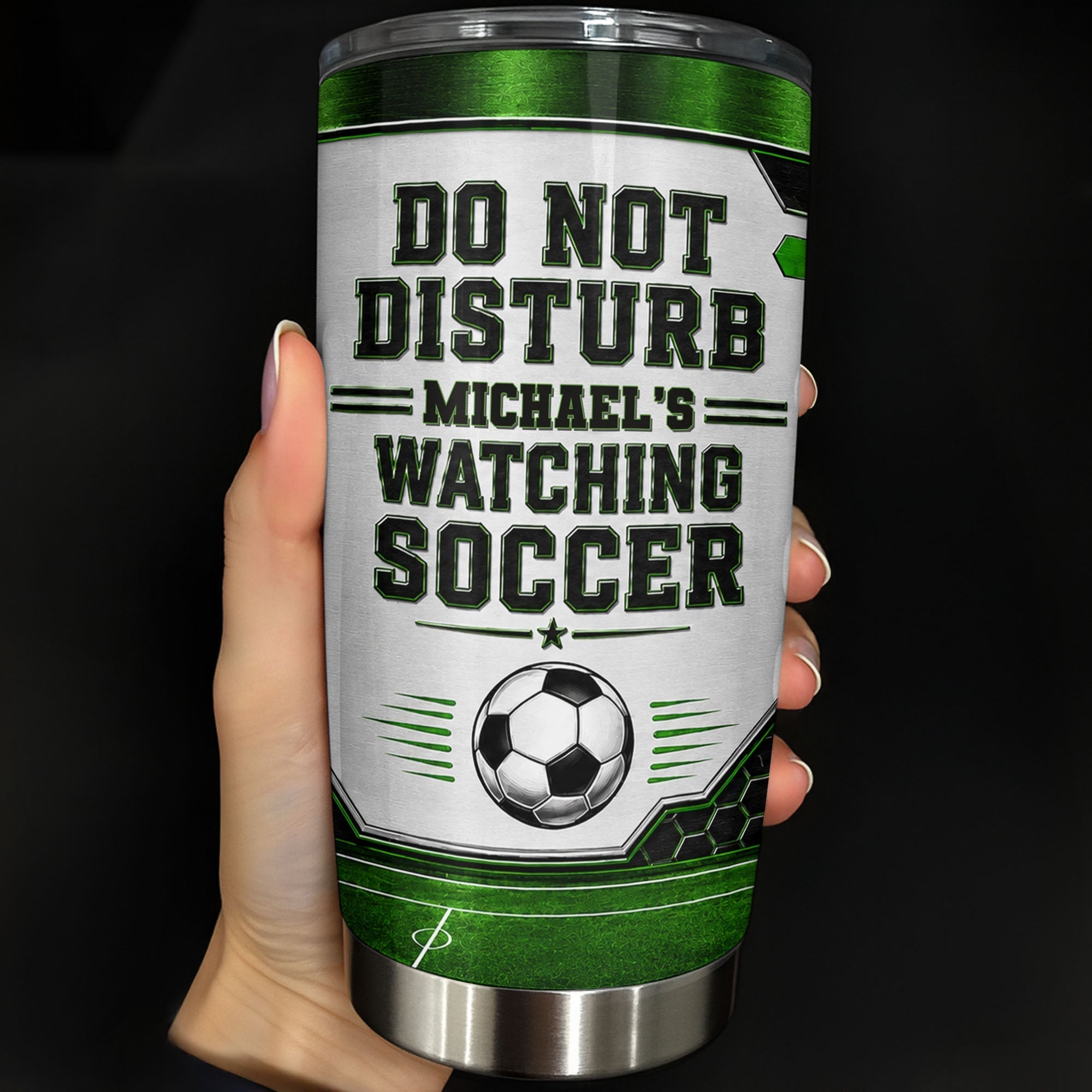 Personalized Soccer Insulated Tumbler Custom Name Gift for Dad