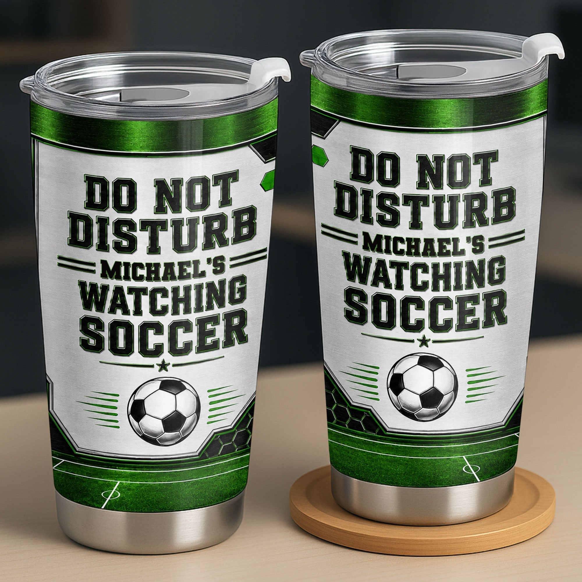Personalized Soccer Insulated Tumbler Custom Name Gift for Dad