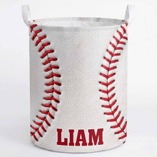 Load image into Gallery viewer, Personalized Fabric Organizer Basket Custom Name Sports Gift
