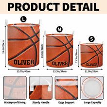 Load image into Gallery viewer, Personalized Fabric Organizer Basket Custom Name Sports Gift
