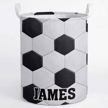 Load image into Gallery viewer, Personalized Fabric Organizer Basket Custom Name Sports Gift
