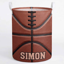 Load image into Gallery viewer, Personalized Fabric Organizer Basket Custom Name Sports Gift
