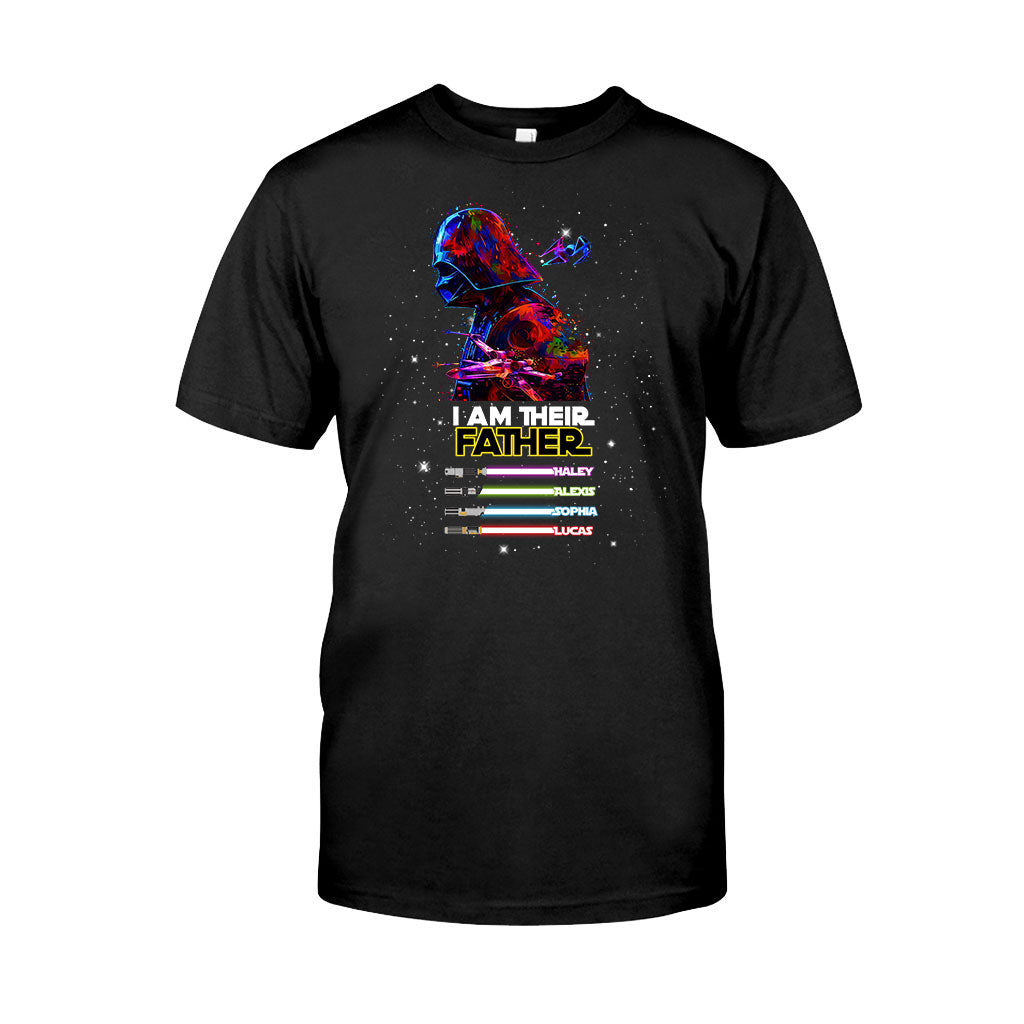 Personalized Darth Vader Lightsaber T-Shirt for Dad - Custom Star Wars Family Shirt
