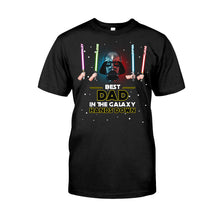 Load image into Gallery viewer, Personalized Best Dad in the Galaxy T-shirt &amp; Hoodie Gift
