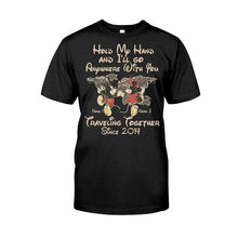 Load image into Gallery viewer, Personalized Couple T-shirt Custom Names Travel Together Gift
