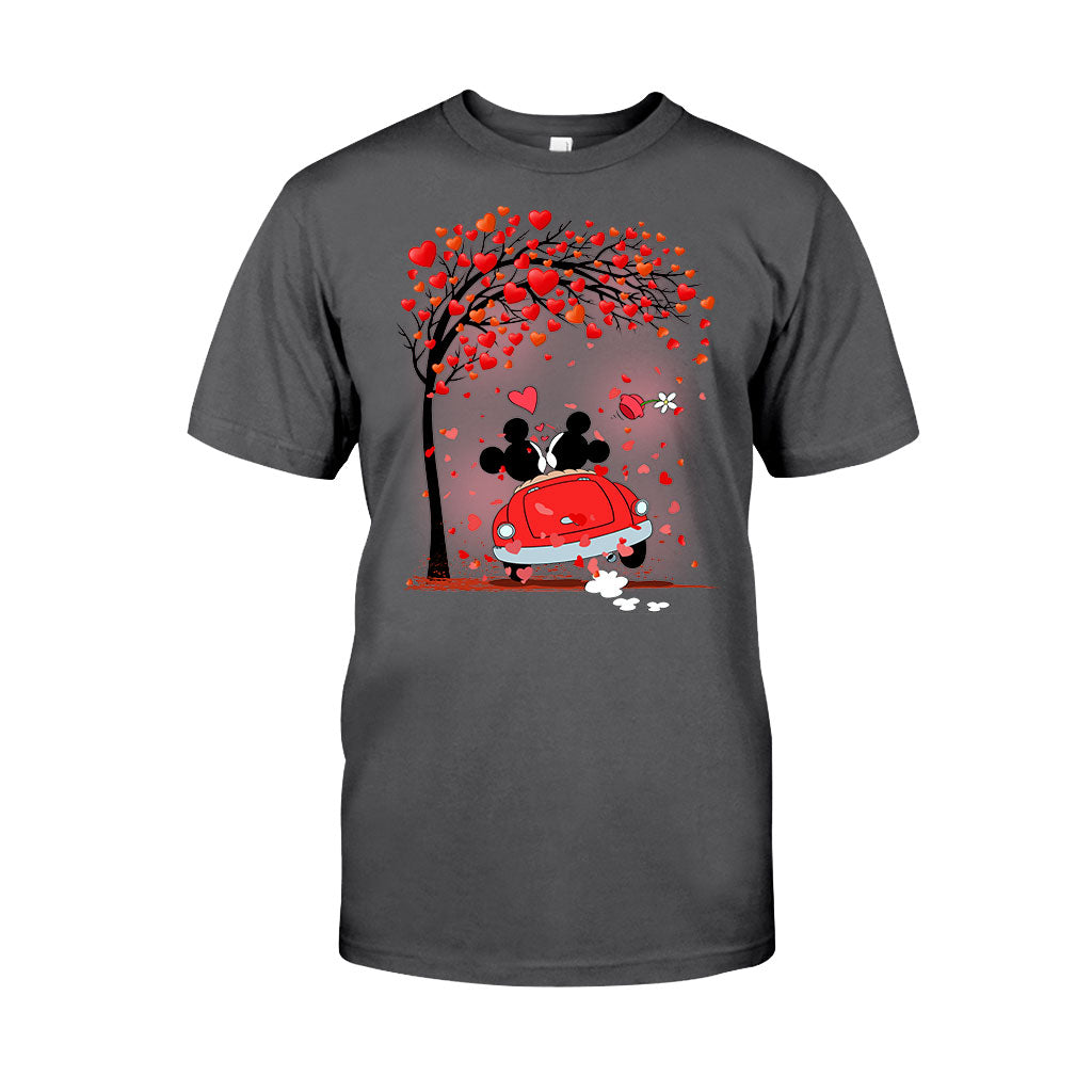 Personalized Couple T-Shirt & Hoodie with Heart Design for Valentine’s Day
