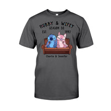 Load image into Gallery viewer, Personalized Couple Ohana T-shirt &amp; Hoodie Custom Gift
