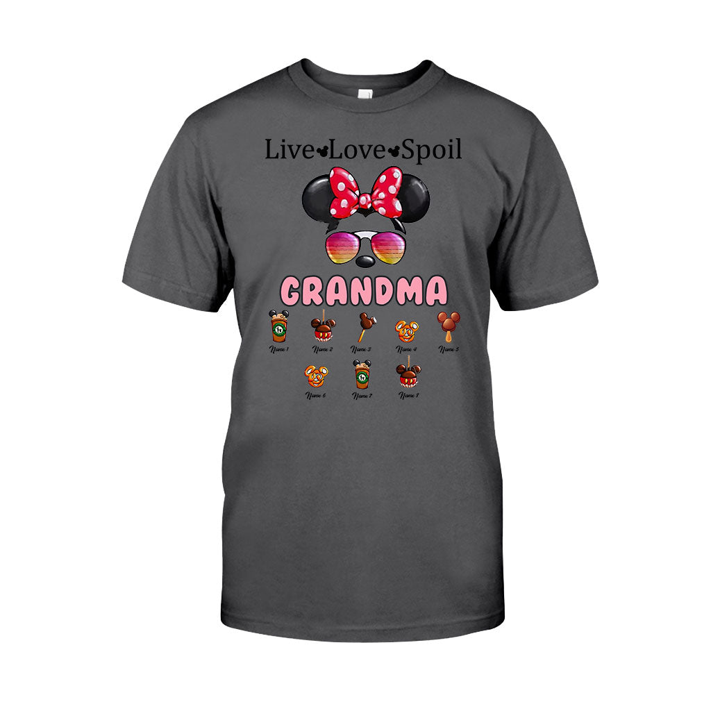 Personalized Live Love Spoil Mouse T-shirt for Grandma