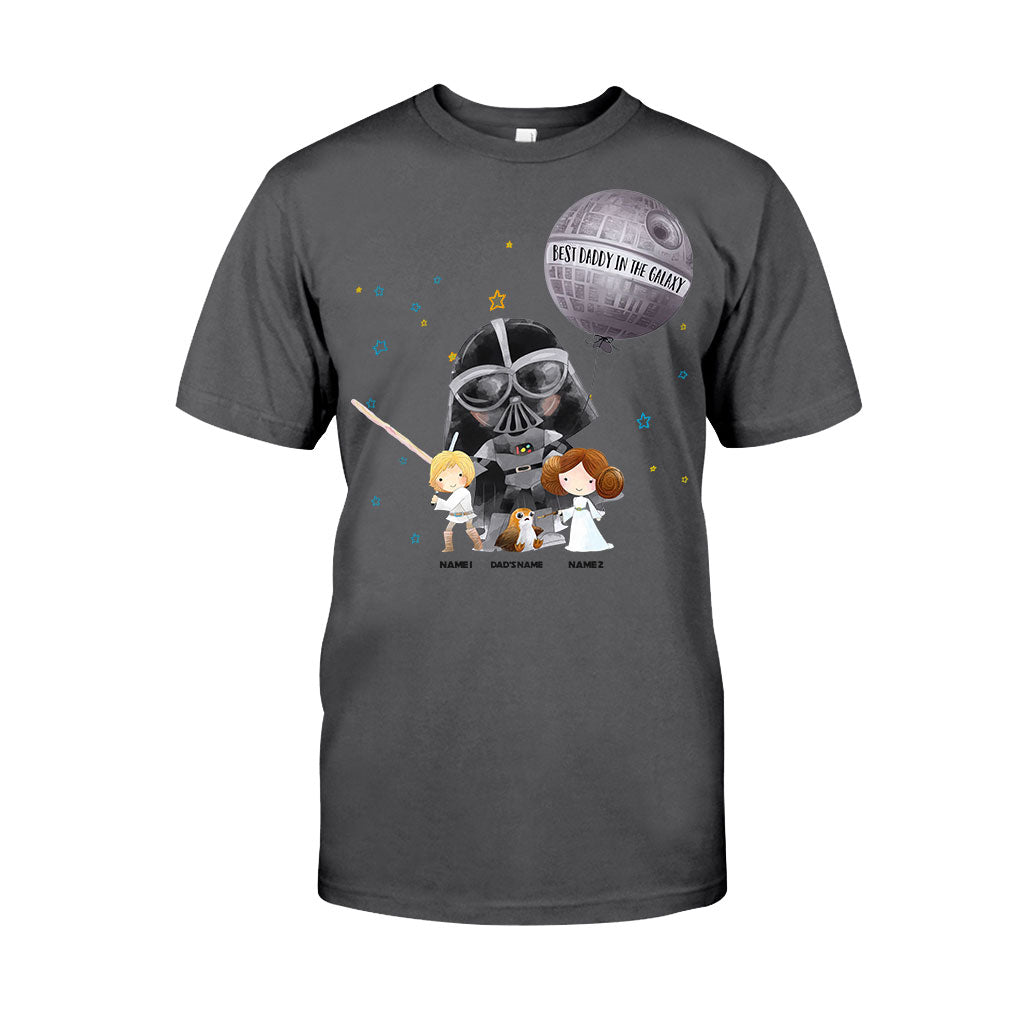 Personalized Best Dad in the Galaxy T-Shirt & Hoodie for Father's Day
