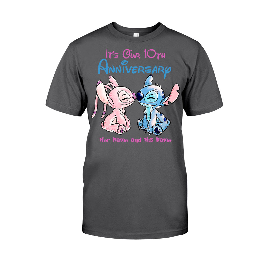 Personalized Anniversary T-Shirt & Hoodie Custom Names Gift for Couples