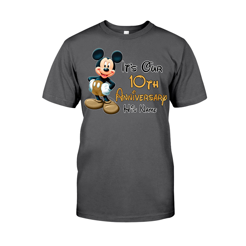 Personalized Mickey and Minnie Anniversary T-shirt & Hoodie Set for Couples