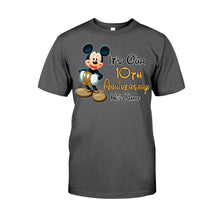 Load image into Gallery viewer, Personalized Mickey and Minnie Anniversary T-shirt &amp; Hoodie Set for Couples
