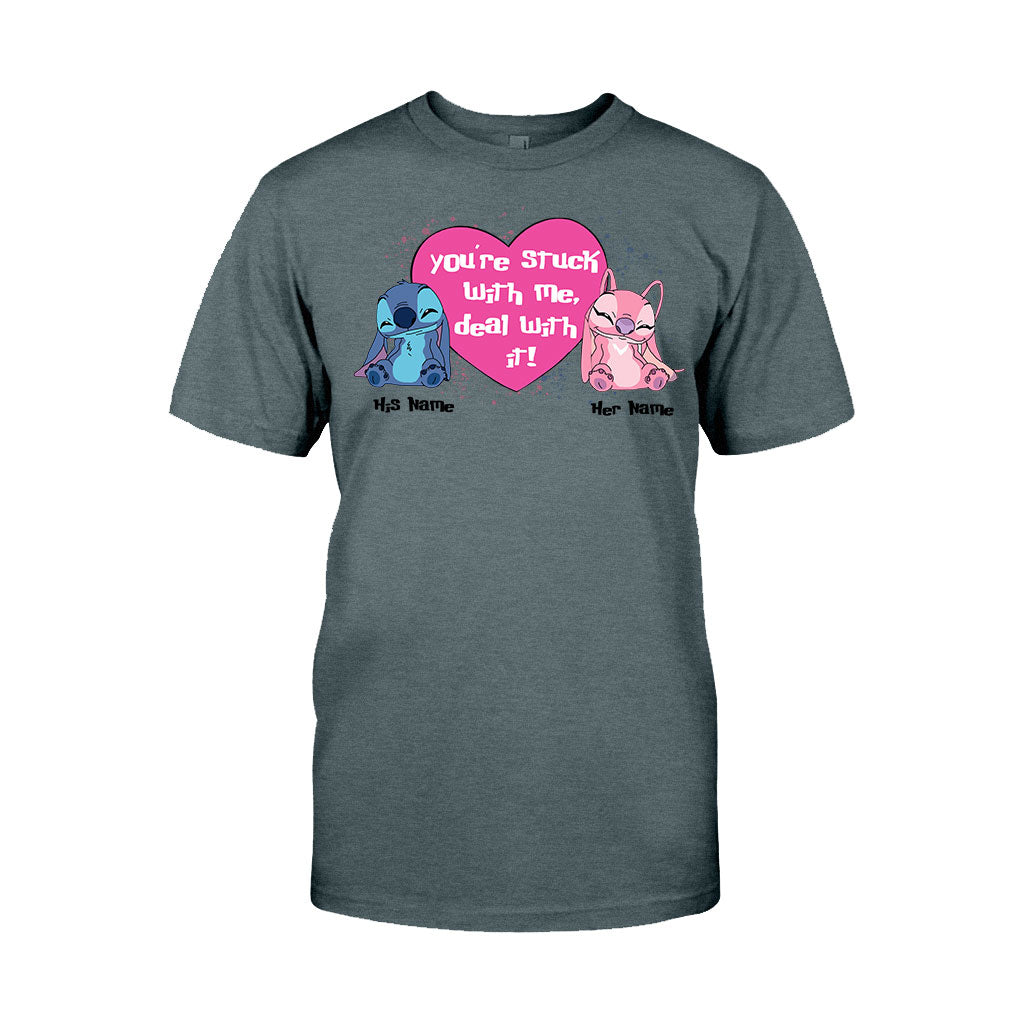 Personalized Couple T-shirt and Hoodie You're Stuck With Me Gift