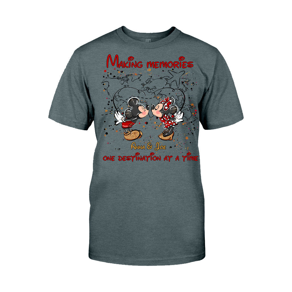 Personalized Mickey Mouse T-Shirt & Hoodie with Custom Names for Couples