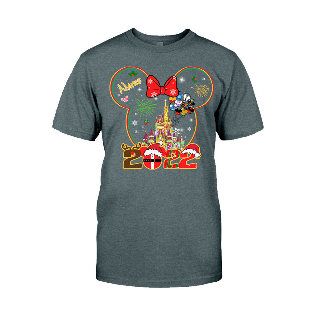 Personalized Christmas Mouse T-shirt & Hoodie for Kids - Custom Name Gift