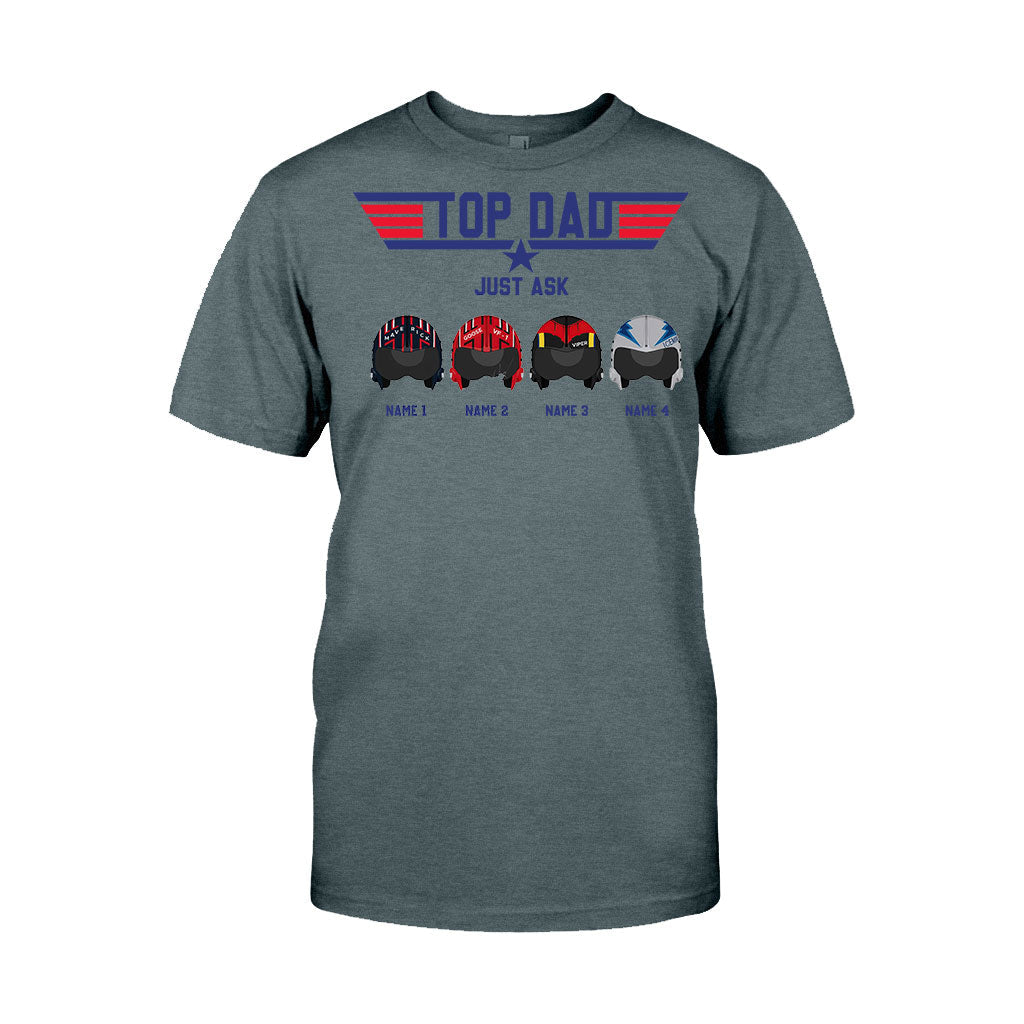 Personalized Top Dad T-shirt & Hoodie Custom Names Gift for Father's Day