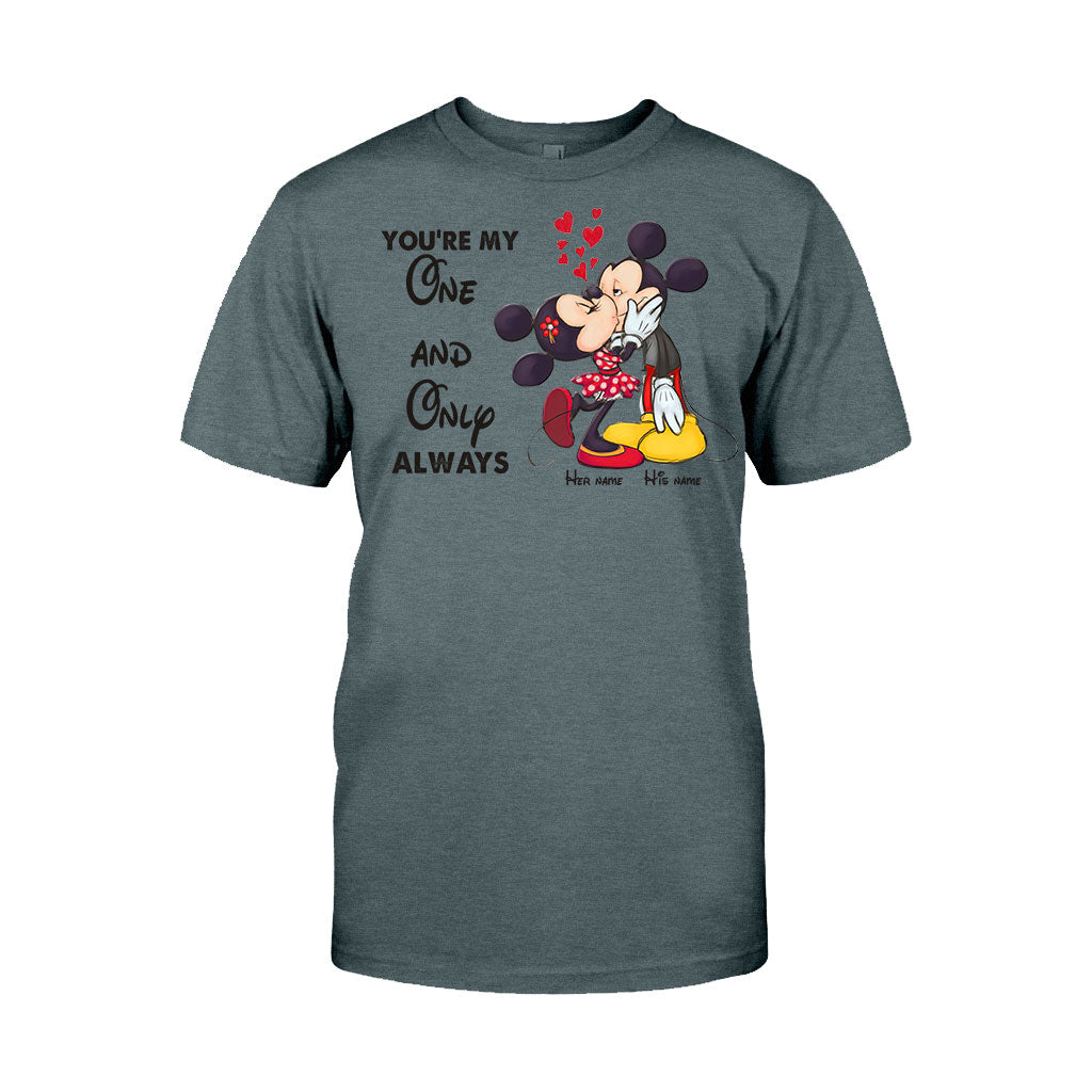 Personalized Couple T-shirt & Hoodie with Mickey Design | Custom Names Gift