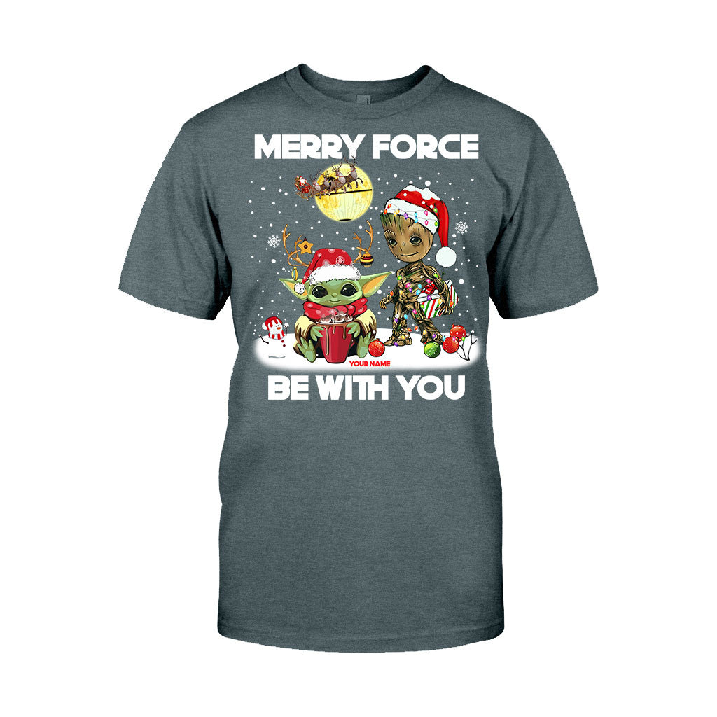 Personalized Merry Force Be With You Christmas T-shirt & Hoodie Gift