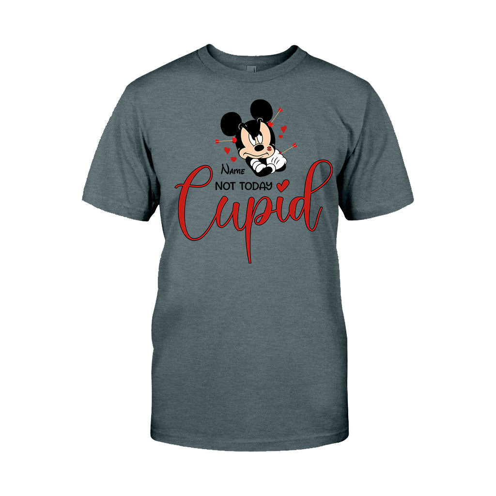 Personalized 'Not Today Cupid' T-shirt & Hoodie for Her - Custom Name Gift