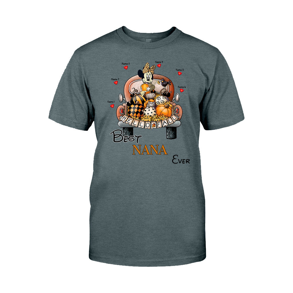 Personalized Hello Fall T-shirt & Hoodie with Custom Names for Family