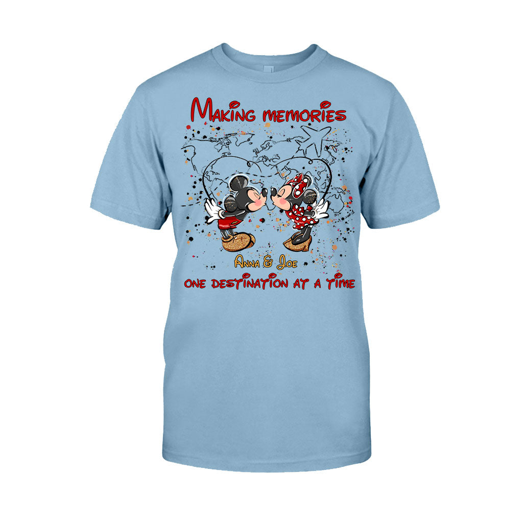 Personalized Mickey Mouse T-Shirt & Hoodie with Custom Names for Couples