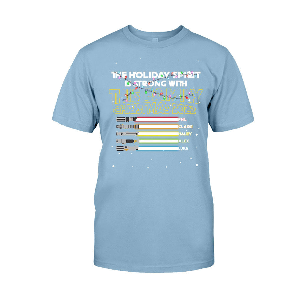 Personalized Christmas Family T-Shirt with Holiday Spirit Design