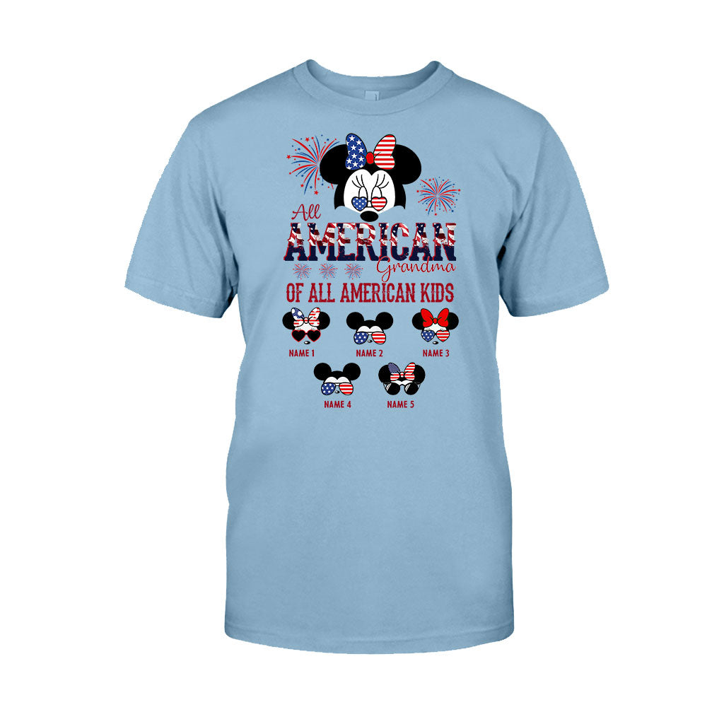Personalized All American Grandma T-Shirt Hoodie Custom Names Gift