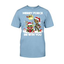 Load image into Gallery viewer, Personalized Merry Force Be With You Christmas T-shirt &amp; Hoodie Gift
