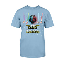 Load image into Gallery viewer, Personalized Best Dad in the Galaxy T-shirt &amp; Hoodie Gift
